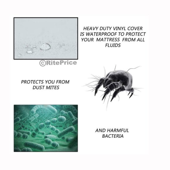 Vinyl Mattress Protector-Waterproof & Dust Mite Proof Durable Cover- King Size - Picture 4 of 11